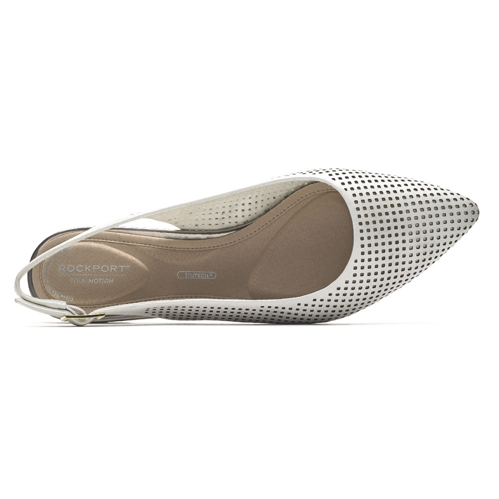 Rockport Singapore Womens Flats - Total Motion Adelyn Slingback White - PH1304785